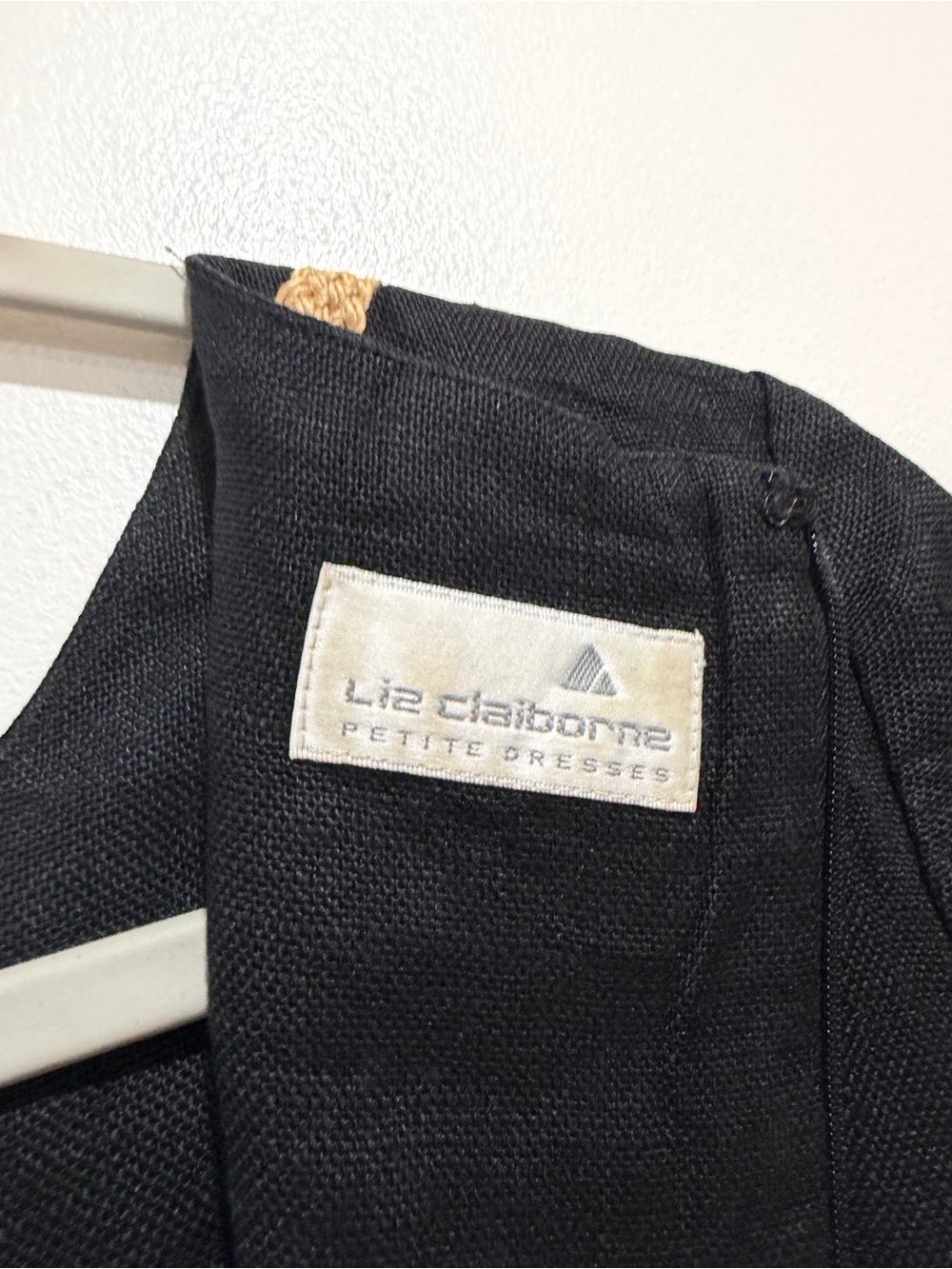 Liz Claiborne Petites Black Linen Sheath Dress Size 2 Vintage - Picture 8 of 8